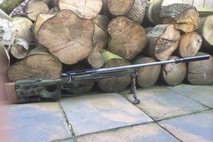 Client's Accuracy International AW .243 all taped up ready for work.