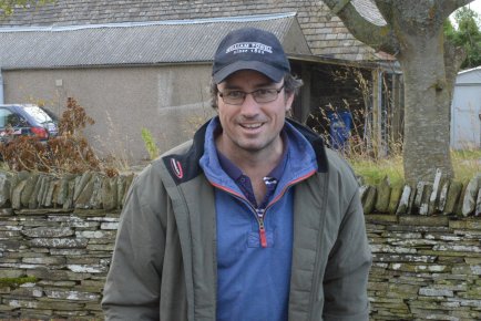 David Wright from the 'www.fieldsportschannel.tv' takes a break during the filming for the Ferrari MacNab to pose for the ladies wearing his Stoney Creek jacket.